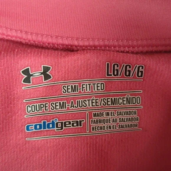 Under Armour Cold Gear Semi-Fitted Long Sleeve Athletic Top L Pink - Picture 2 of 14